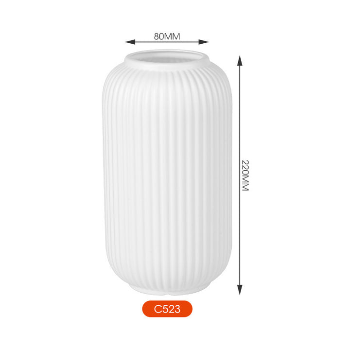 Elegant Vertical Ribbed Ceramic Vase Stornfeild