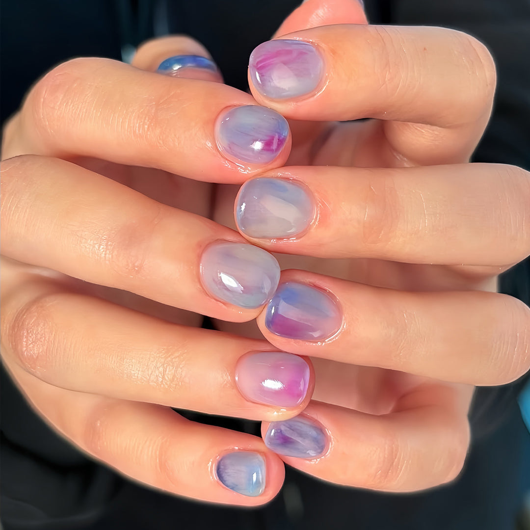Artistic Watercolor Nail Extensions Stornfield