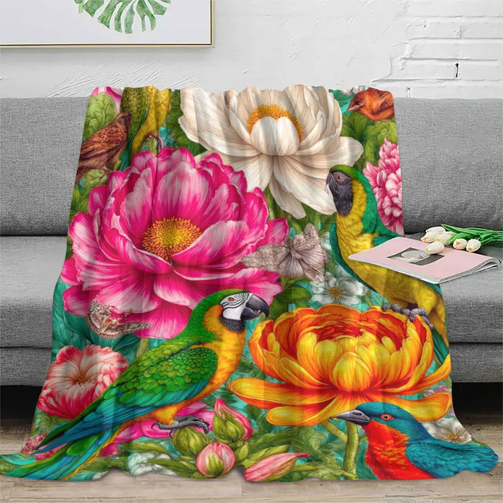Floral Patterned Fleece Blanket
