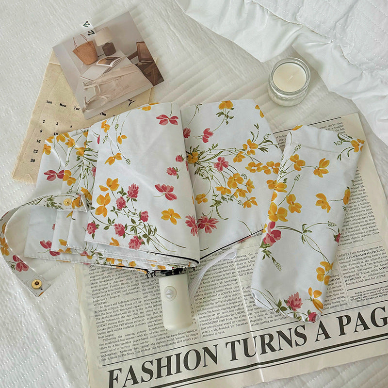 Women Foldable Sunshade with Flower Design Stornfield