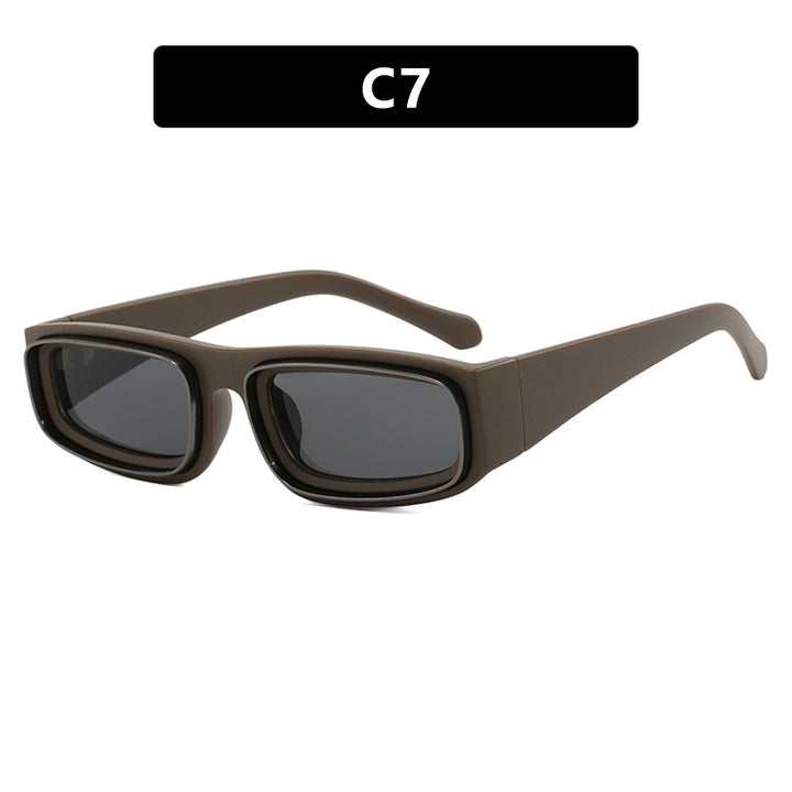 Ladies trendy rectangular sunglasses with elegant color play Stornfield