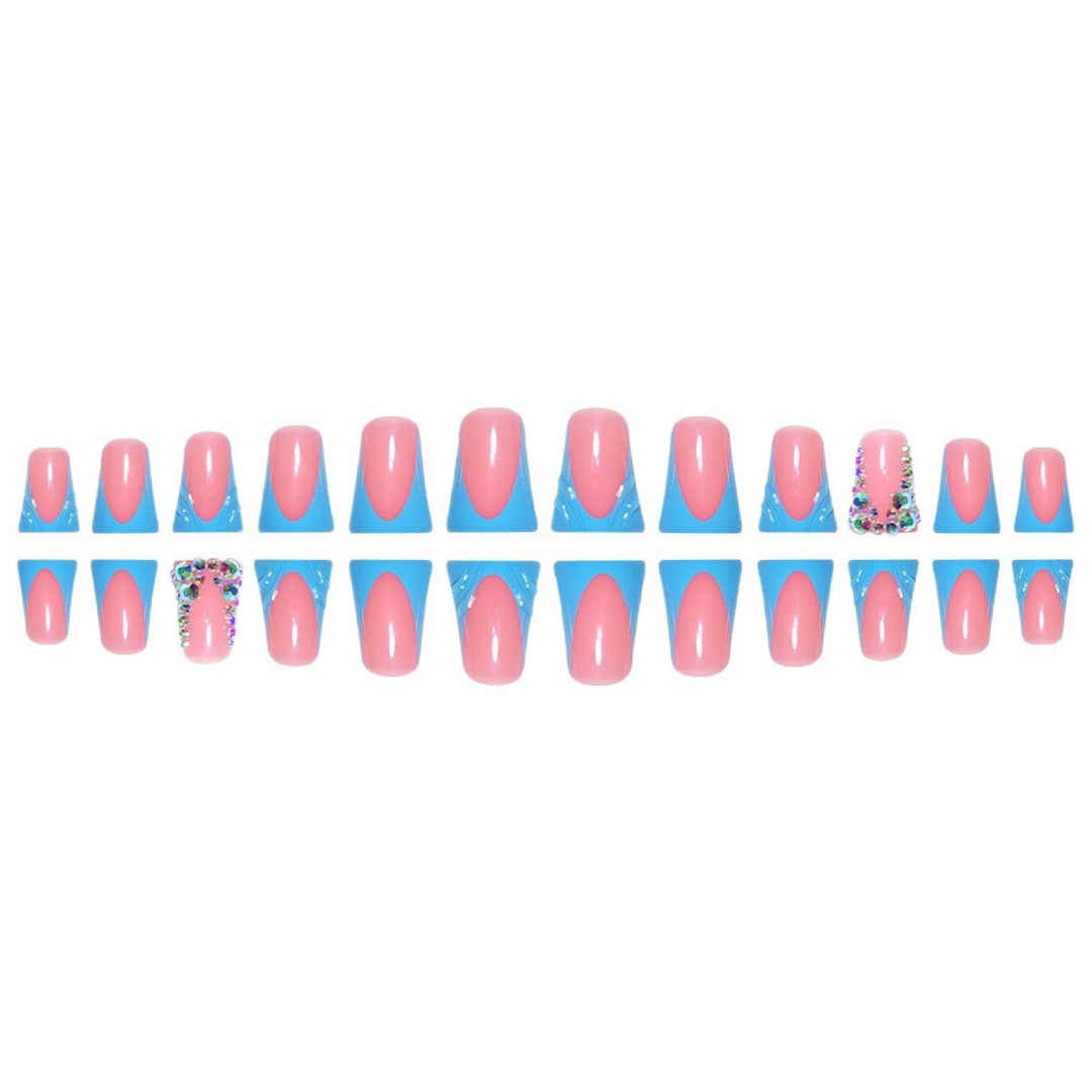 Decorative Press-On Nail Art Extensions with Rhinestone Accents Stornfield