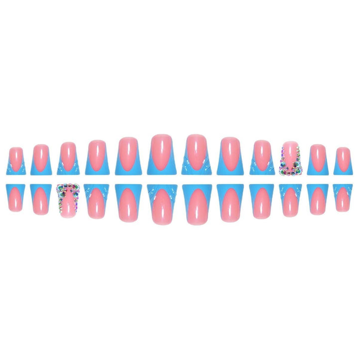 Decorative Press-On Nail Art Extensions with Rhinestone Accents Stornfield