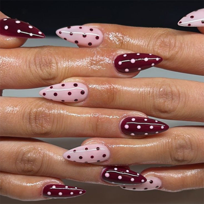 Artistic Polka Dot Stiletto Press-On Nails Stornfield
