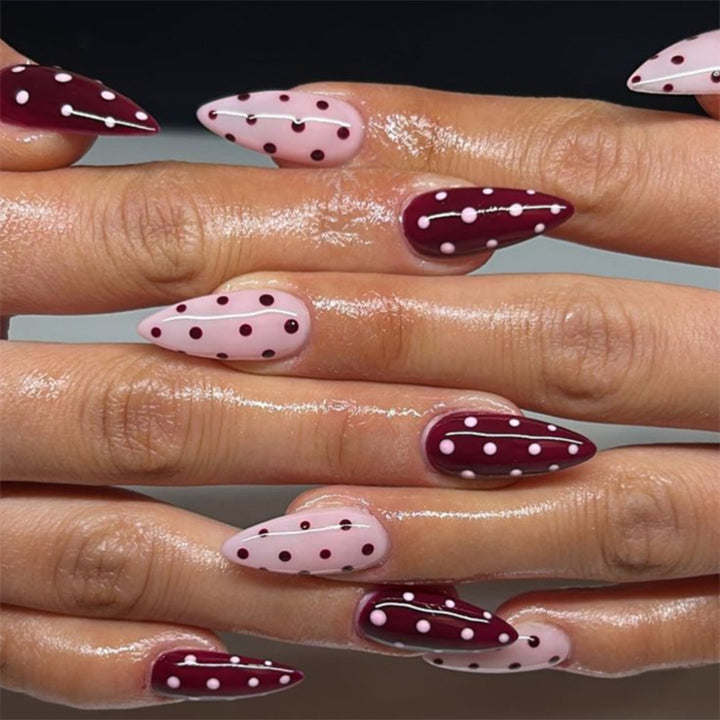 Artistic Polka Dot Stiletto Press-On Nails Stornfield