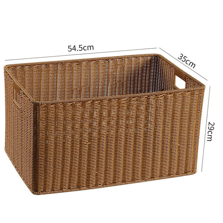 Handwoven Storage Basket with Cutout Handles Stornfield