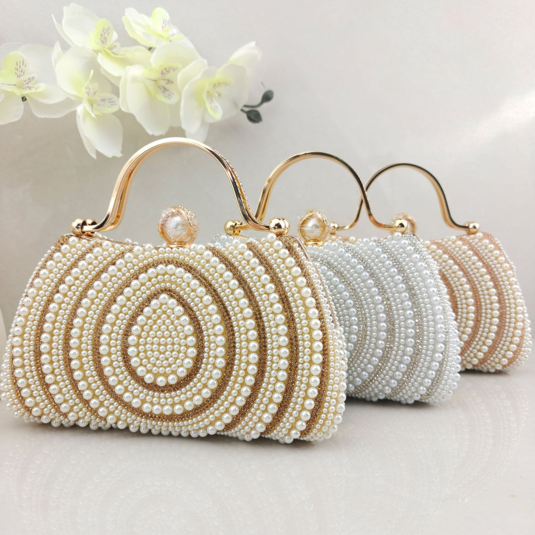 Elegant Pearl Beaded Evening Handbag