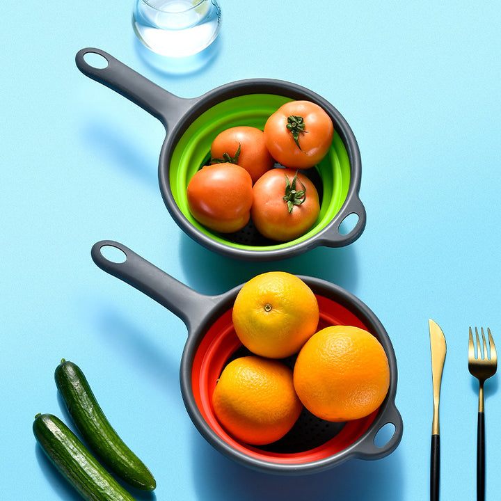 Collapsible Silicone Strainer with Ergonomic Handle Stornfield