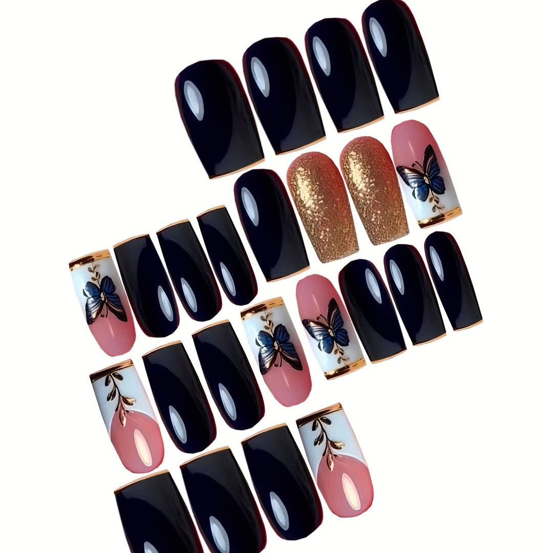 Butterfly-Inspired Elegant Acrylic Press-On Nails Stornfield