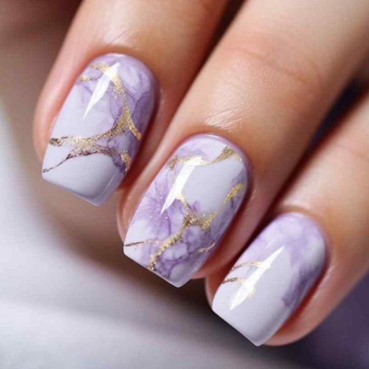 Stylish Marble Effect Nail Art Extensions Stornfield