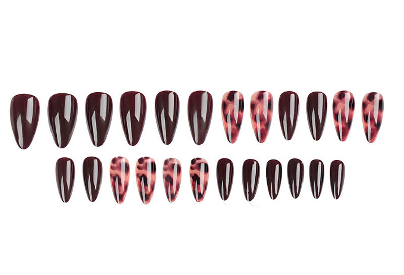 Artificial nails with elegant leopard and glitter design Stornfield