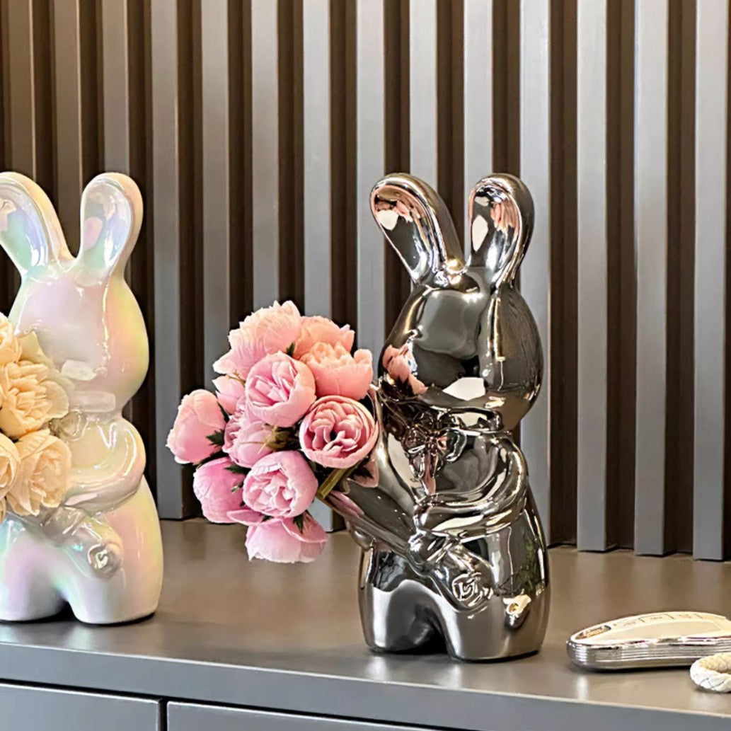 Charming Bunny-Shaped Decorative Flower Holder