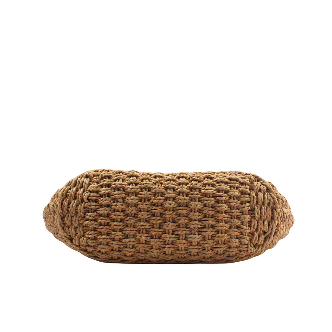 Natural straw bag with elegant leather handles Stornfield
