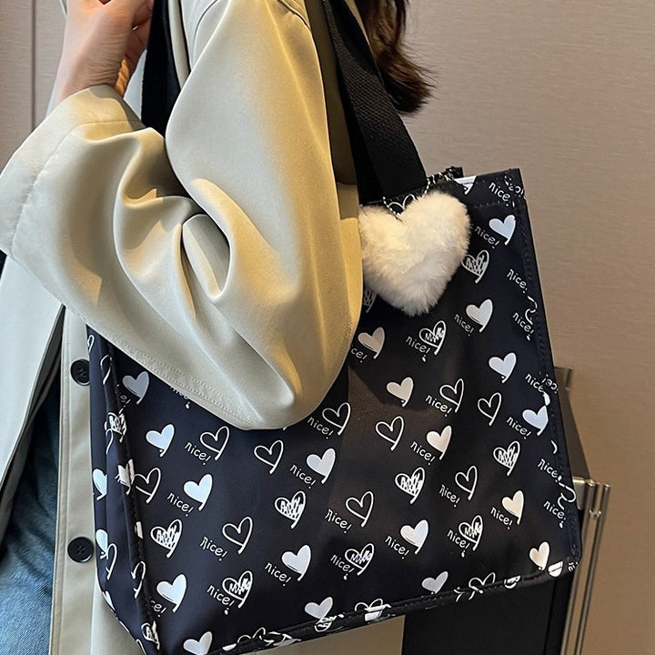 Cute Heart Patterned Tote Bag