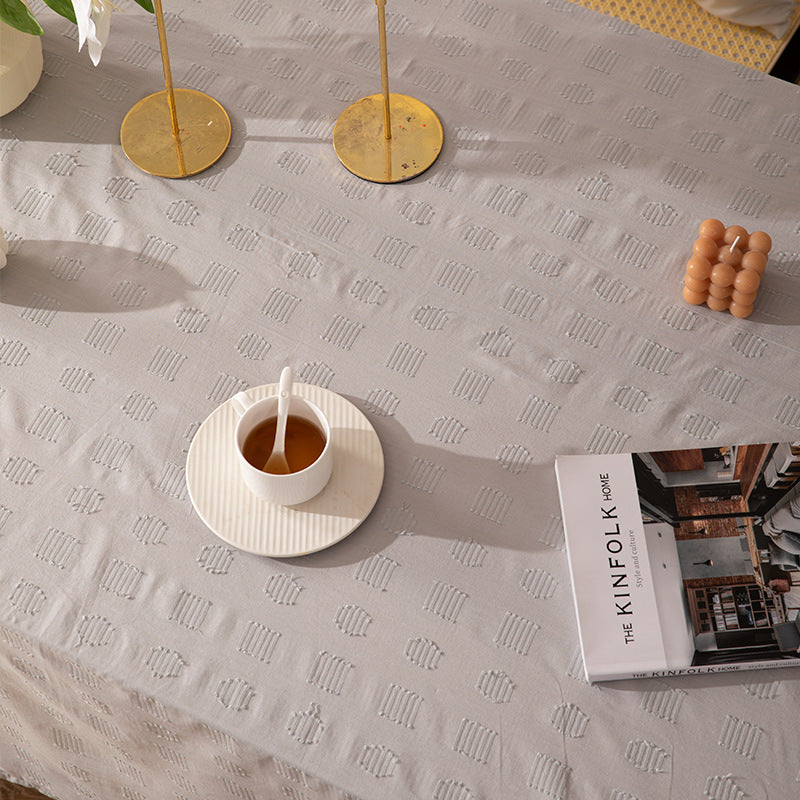 Rectangular tablecloth with jacquard-like structure, water-repellent surface and easy-care fabric Stornfield