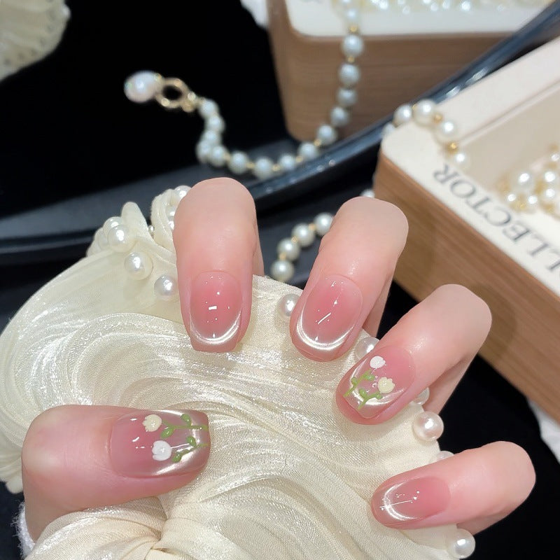 Artistic Floral Press-On Nail Set