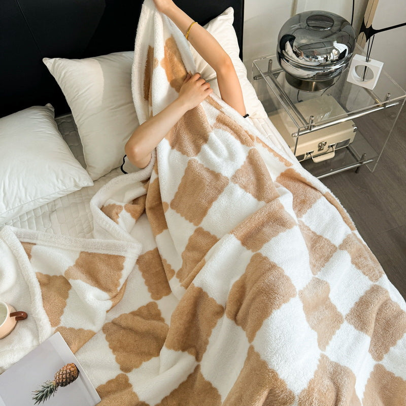 Cozy Textured Fleece Throw Blanket