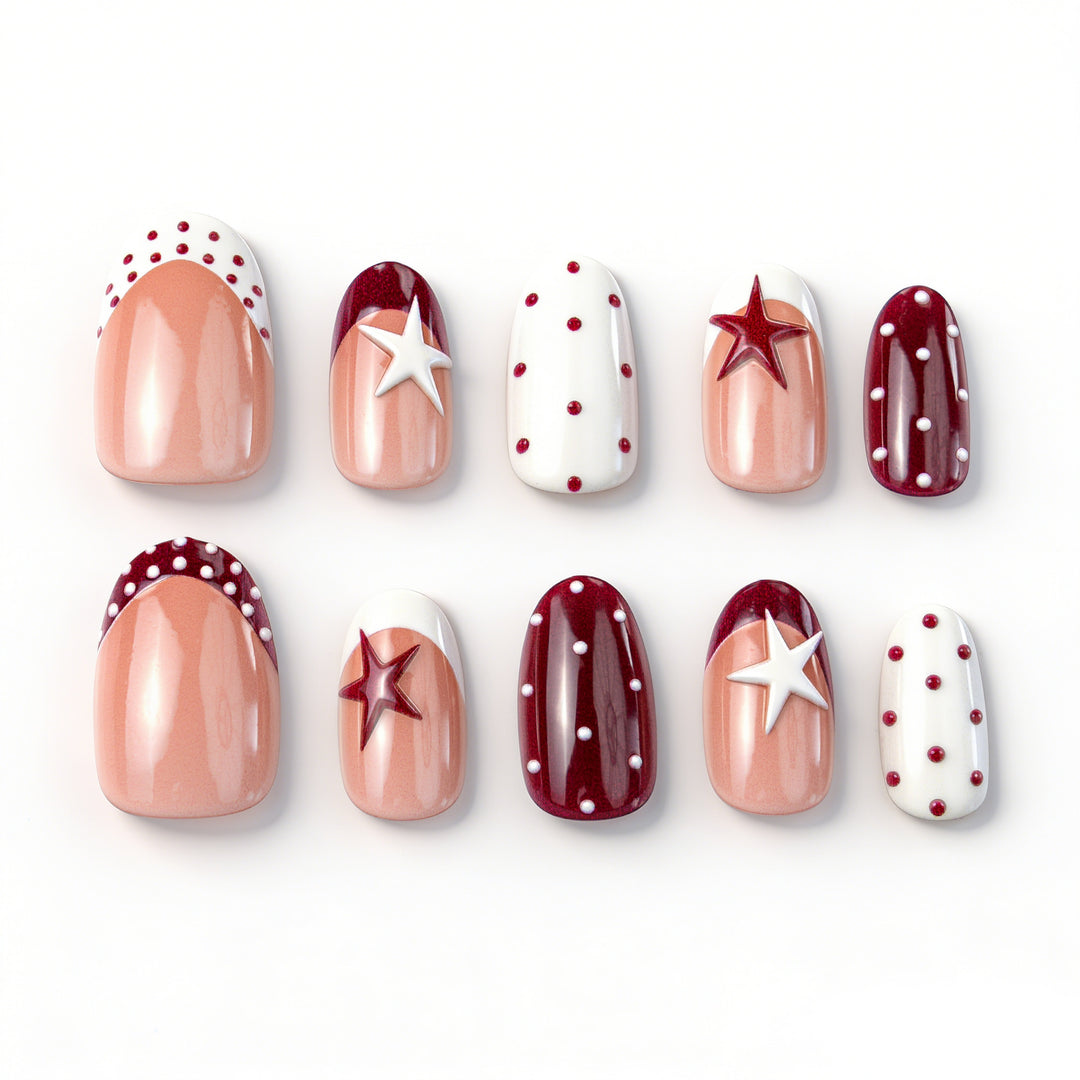 Artistic Star-Accent Press-On Nail Set