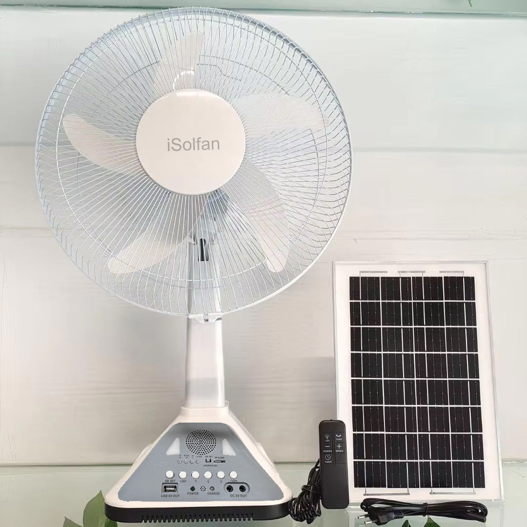 Women's Portable Solar-Powered Fan with Remote Control and USB Connection Stornfield