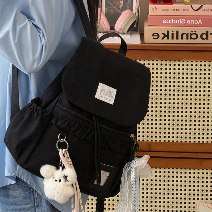 Stylish Ruffled Design Back-to-School Backpack Stornfield