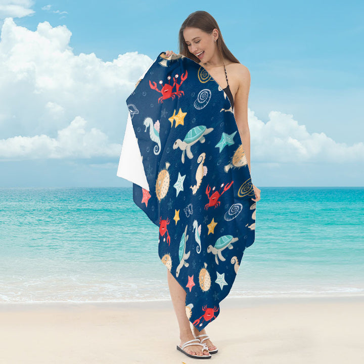 Beach towel with maritime star motif Stornfield