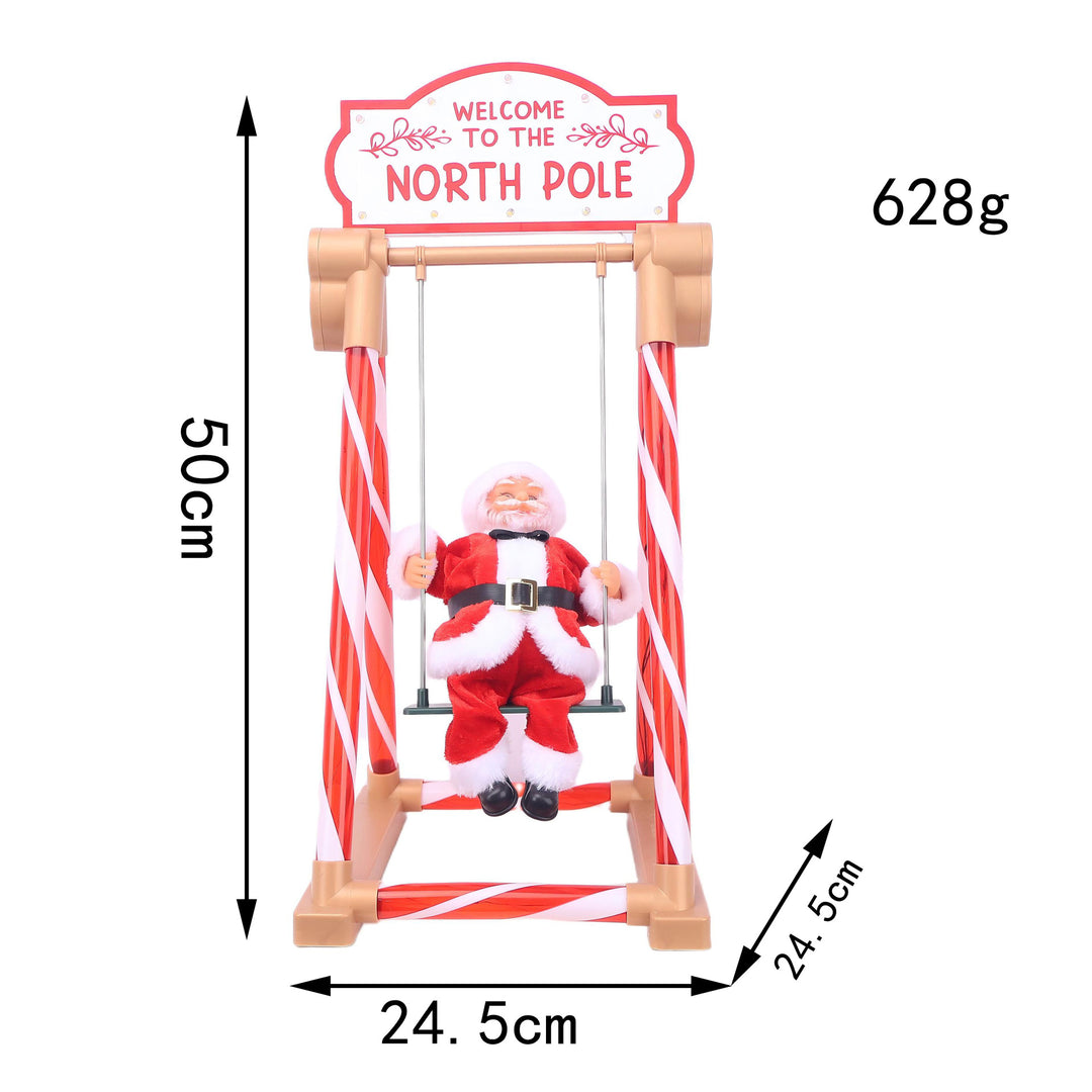 Decorative Santa Claus figure on swing
