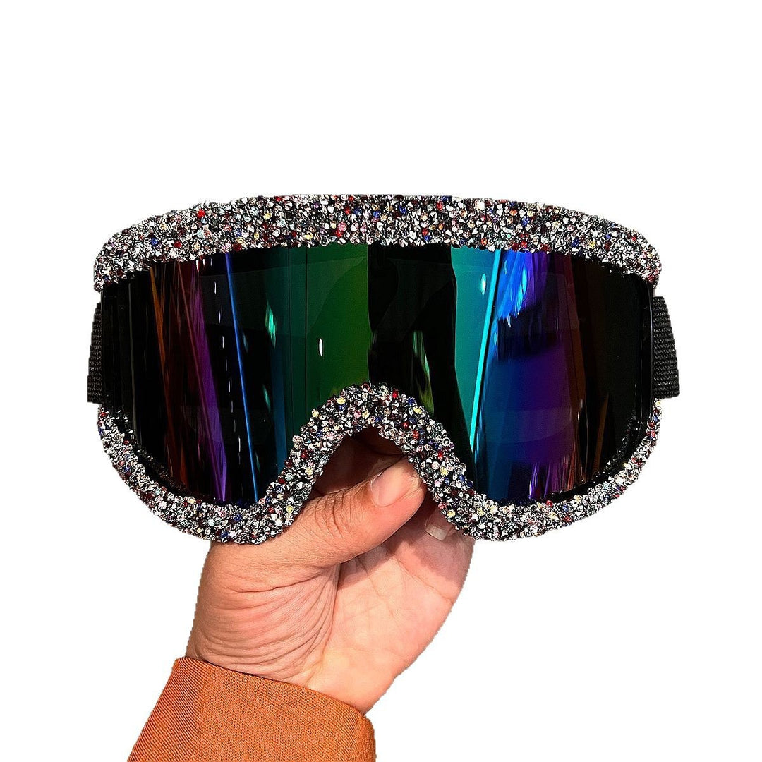 Ladies glamorous ski goggles with sparkling crystal frame Stornfield