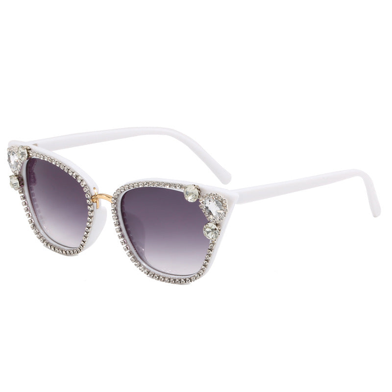 Women's Cat Eye Sunglasses with Sparkling Crystal Decorations Stornfield