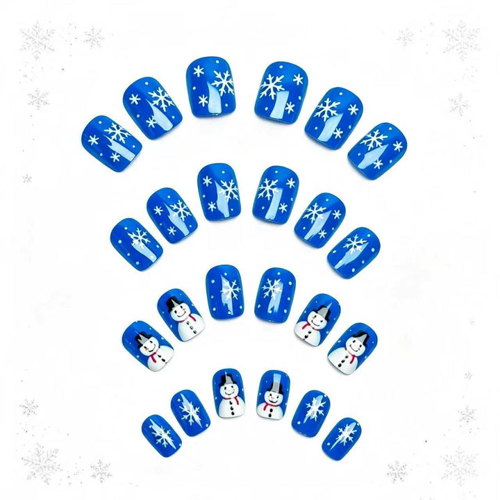 Artificial nails with festive snowman design Stornfield