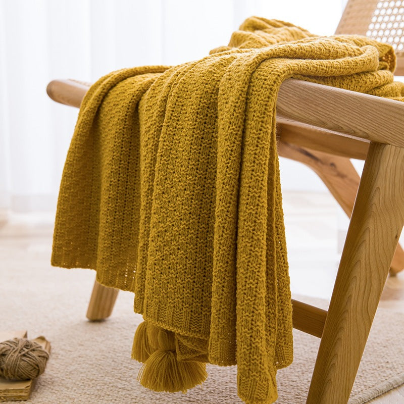 Textured Knit Throw Blanket