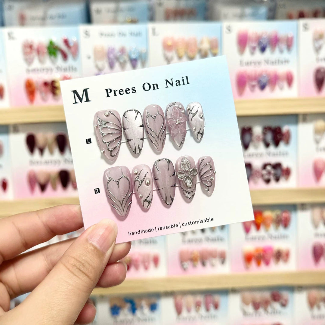 Decorative Handmade Press-On Nail Art Set