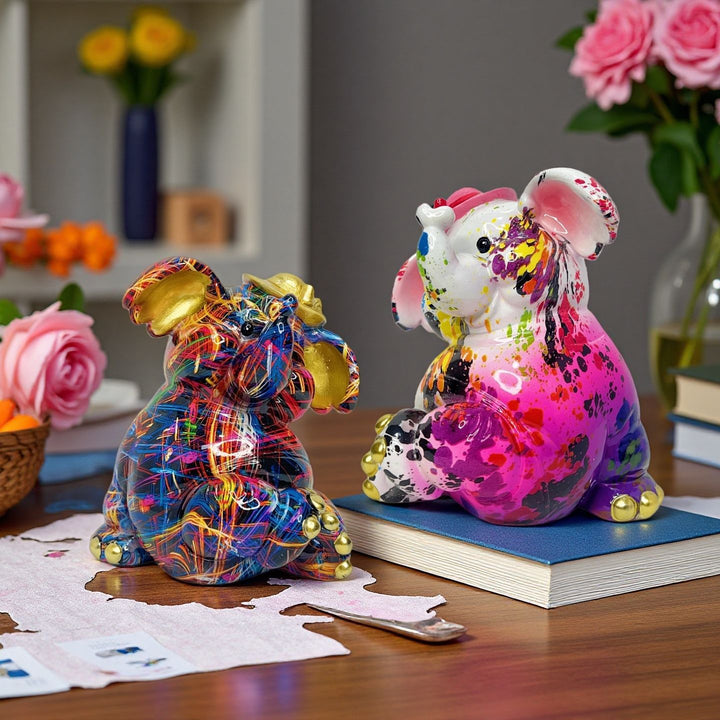 Artistic elephant figure with football motif Stornfield
