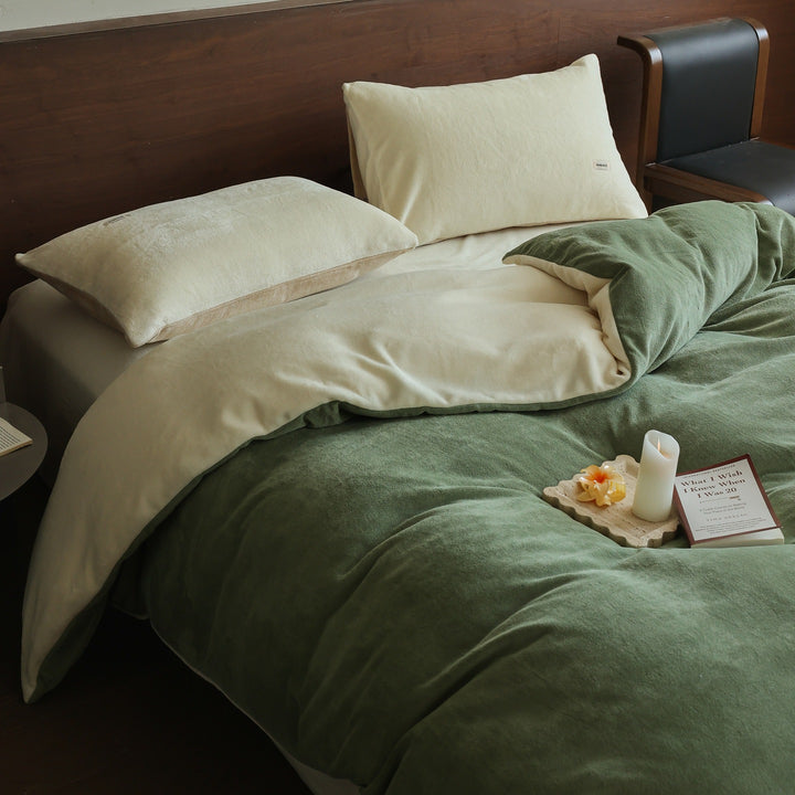 Similar microfiber duvet cover set with ultra-soft velour finish and pillowcases