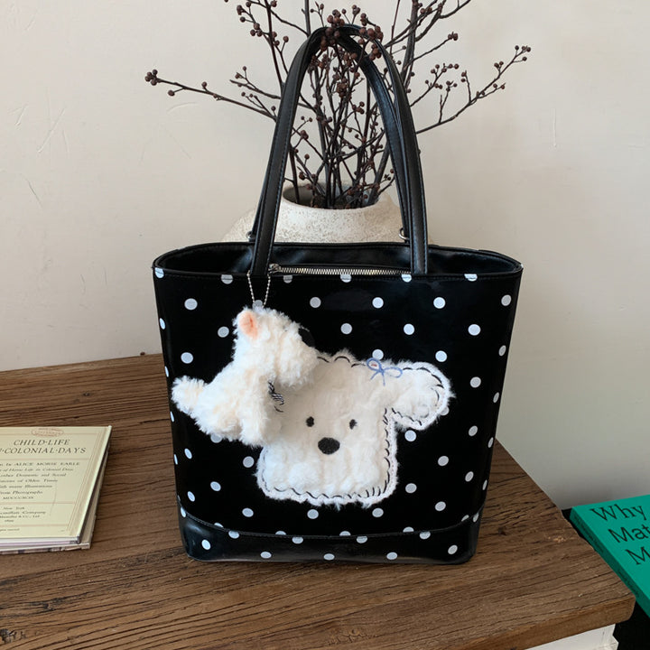 Plush shoulder bag with playful dog motif Stornfield
