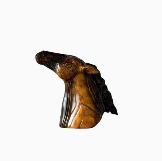 Wooden Sculptural Horse Figurine