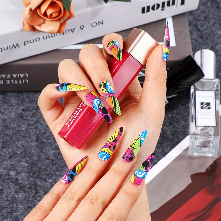 Creative Nail Art with Colorful Design Stornfield