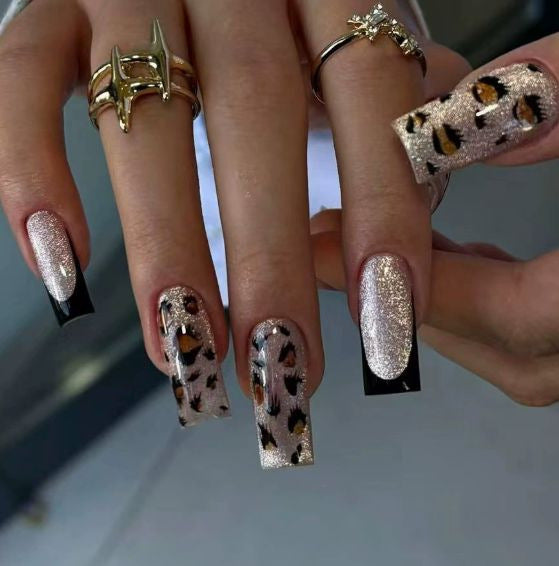 Elegant Leopard Print Nail Art Enhancements Stornfield