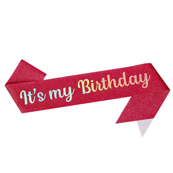 Ladies Festive Birthday Band with Glitter Design Stornfield