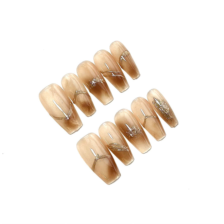 Luxurious Nail Art Set with Gold Accents