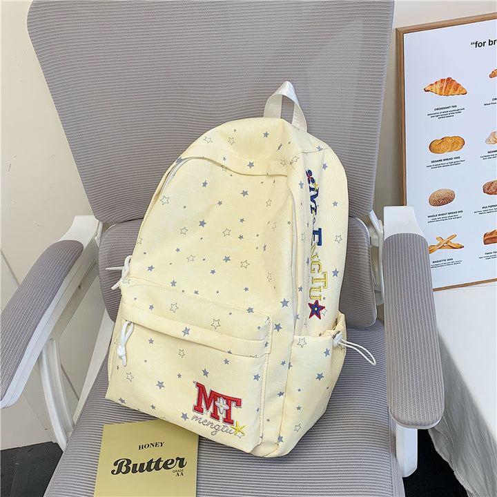 Stylish Star-Embellished Corduroy Backpack Stornfield
