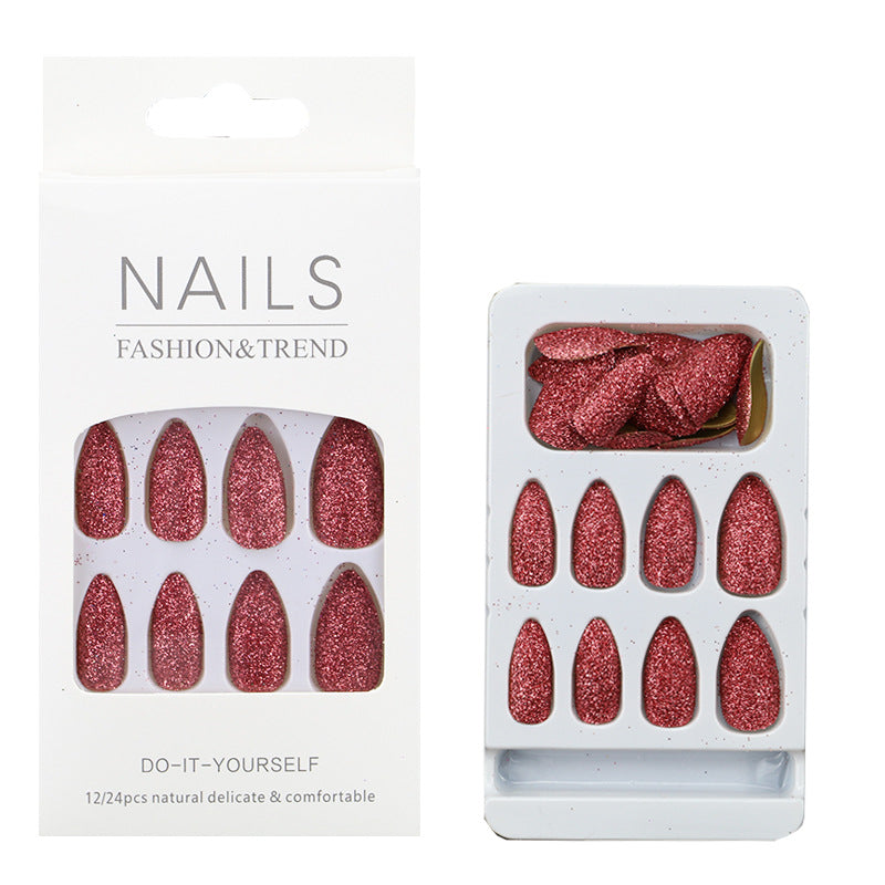 Glittering Almond-Shaped Press-On Nail Tips Stornfield