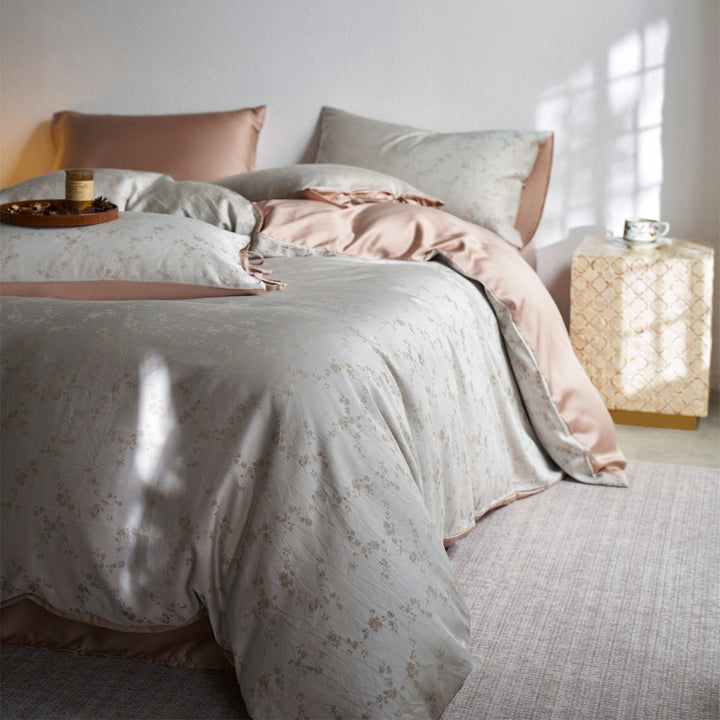Reversible Satin-Back Jacquard Duvet Cover Set
