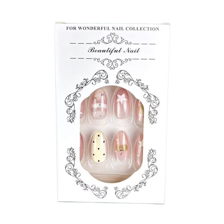 Artistic Star-Accented Press-On Nail Art Set