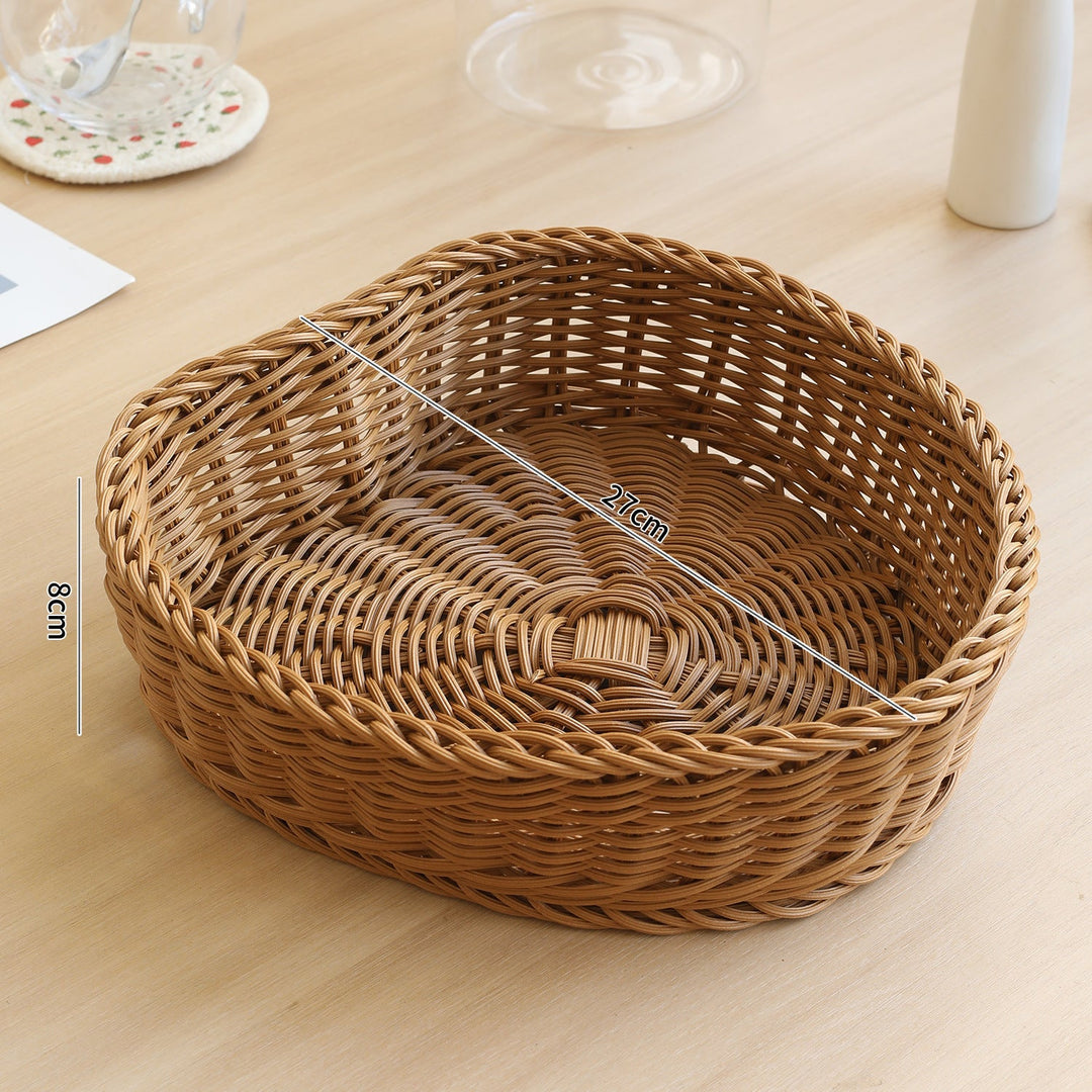 Handcrafted Round Wicker Serving Bowl Stornfield