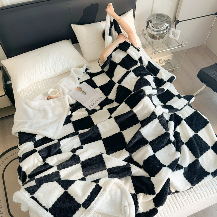 Cozy Textured Fleece Throw Blanket