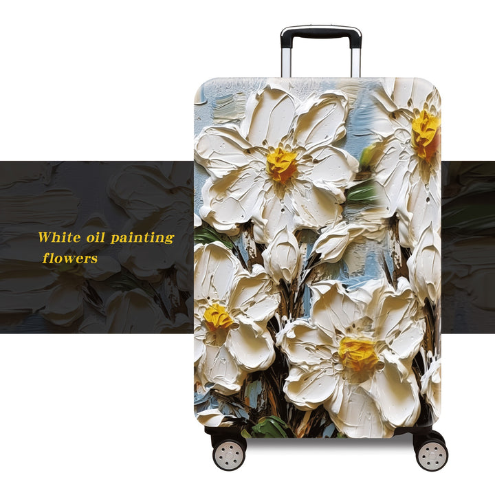 Women's hard shell suitcase with floral oil painting design Stornfield