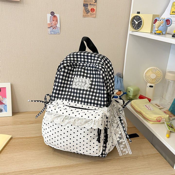 Stylish Gingham Patterned Backpack Stornfield