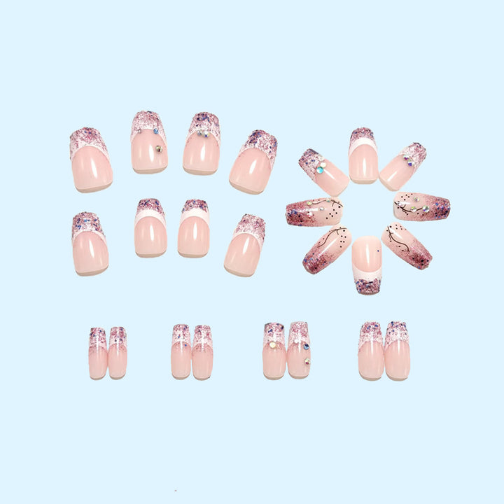 Glittering artificial nails with elegant tip and sparkling accents Stornfield