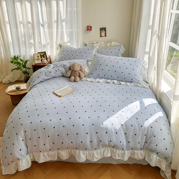 Polka Dot Plush Duvet Set