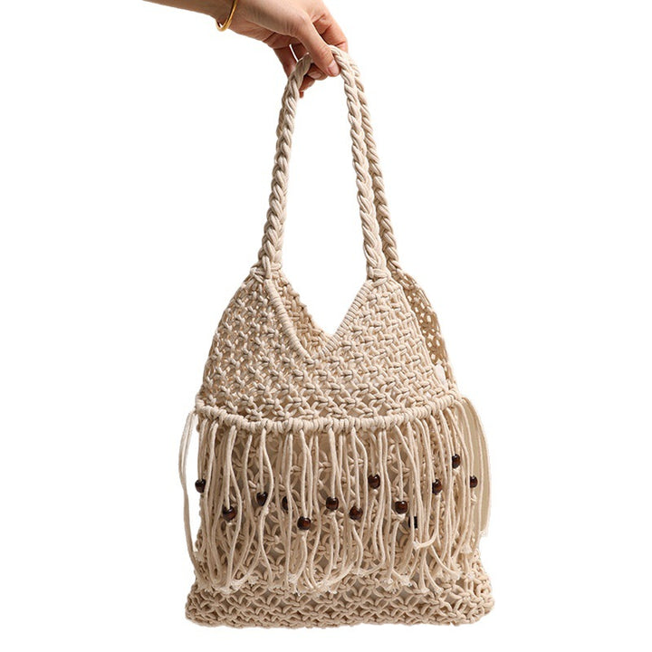 Crocheted beach bag with fringe details Stornfield